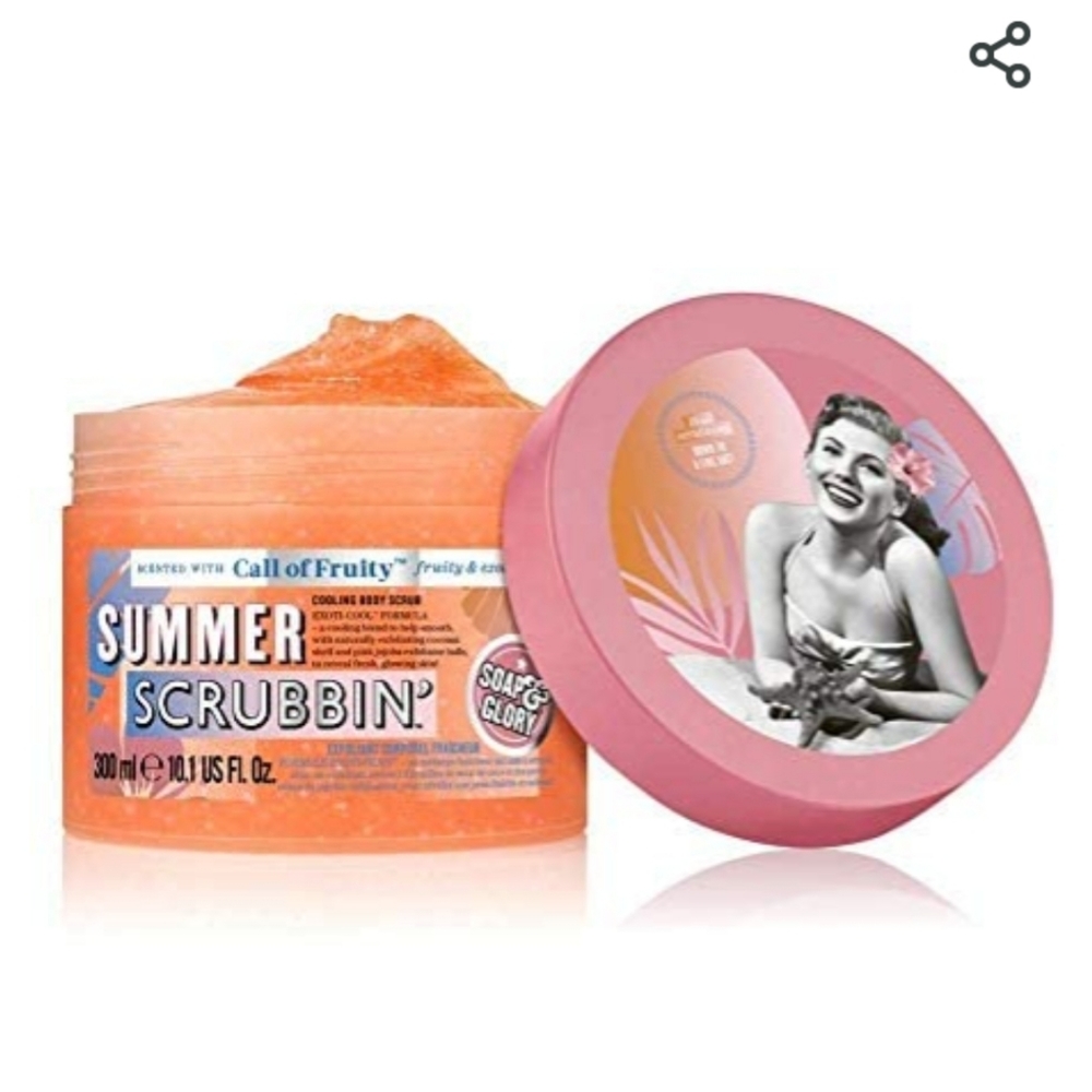 Soap & Glory Summer Scrubbin Call of Fruity Body Exfoliating Scrub Full Size NWT